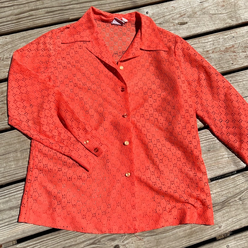 Vintage coral lacy top